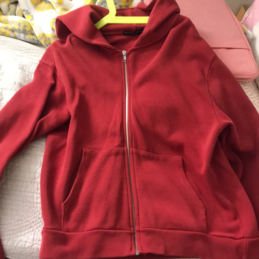 Brandy Melville red zip up hoodie